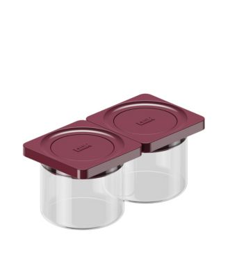  Press Glass Small 2 Pack Food Storage Canister