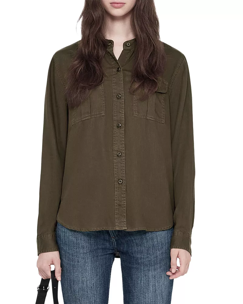 Allsaints Tess Long Sleeve Military Shirt