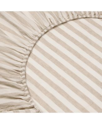 Pembroke Stripe Linen Blend Fitted Sheet, Twin
