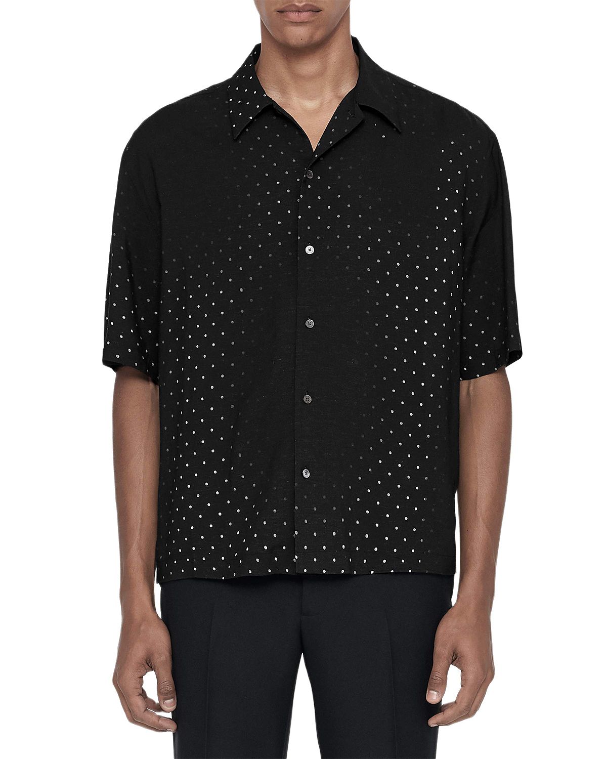 Allsaints Polka Dot Fade Point Collar Shirt