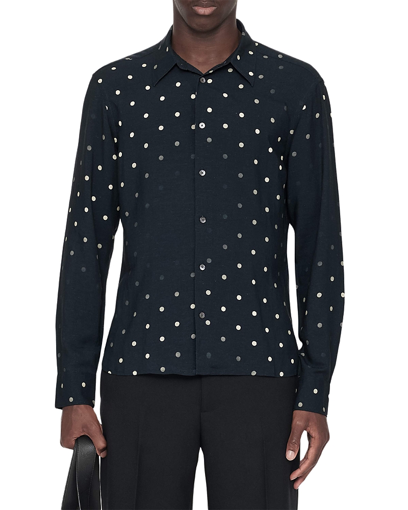 Allsaints Polka Dot Fade Point Collar Shirt