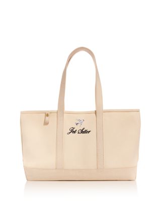 Jet Setter Embroidered Canvas Tote