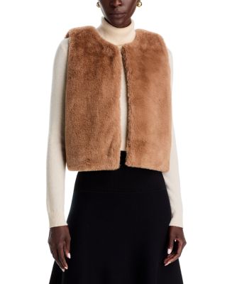 Echo Heirloom Sheared Faux Fur Vest In Chai