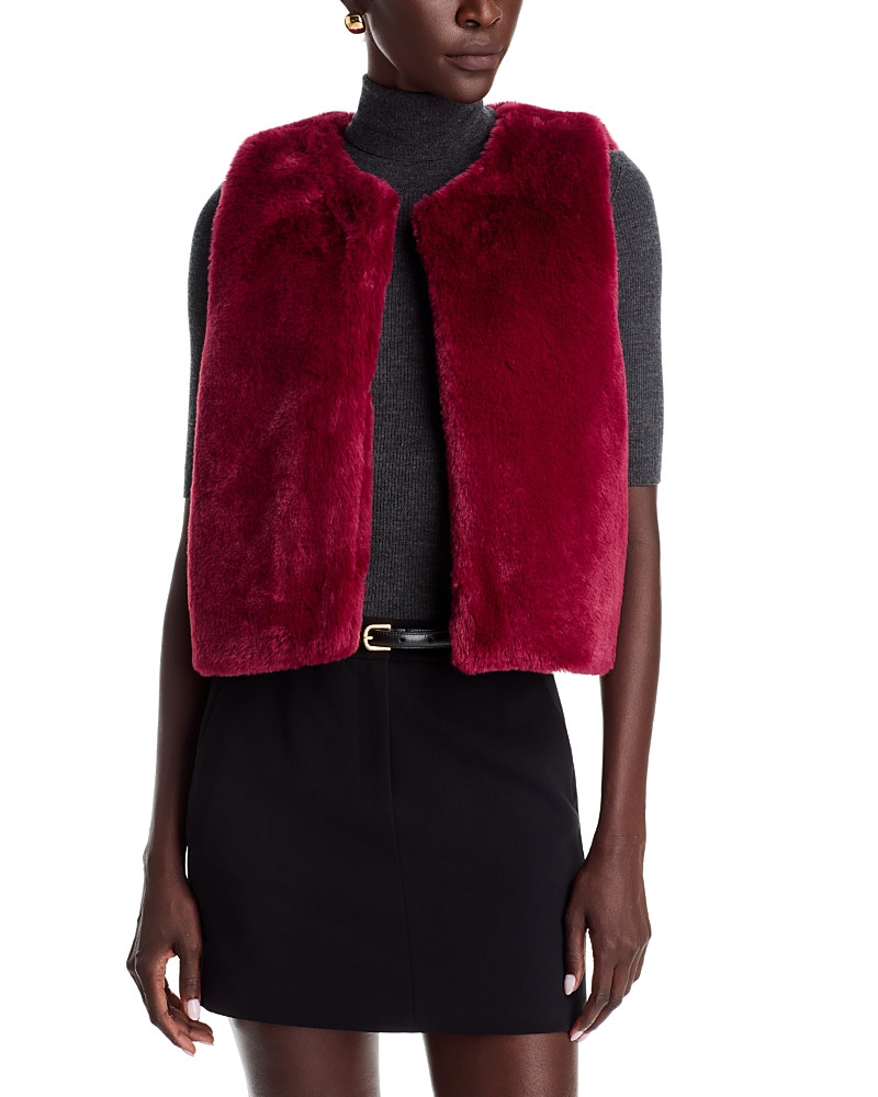 Echo Heirloom Sheared Faux Fur Vest In Wine Tasting