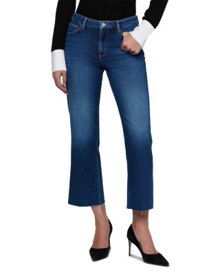 Wanda Cotton Blend High Rise Crop Wide Leg Jeans in Idaho