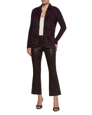 Mist Fuzzy Collared Cardigan