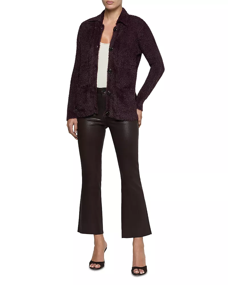 L'Agence Mist Fuzzy Collared Cardigan