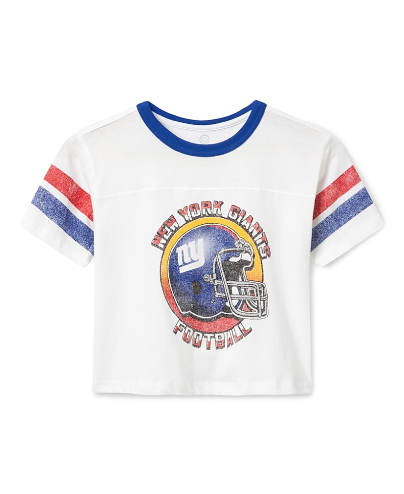 Junk Food Clothing Unisex Nfl New York Giants Striped Ringer Tee - Little Kid, Big Kid