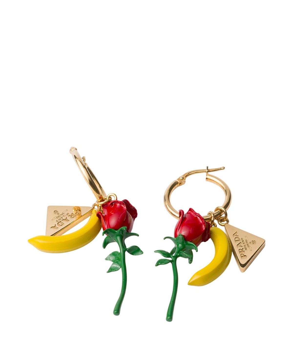Prada Enameled Metal Earrings
