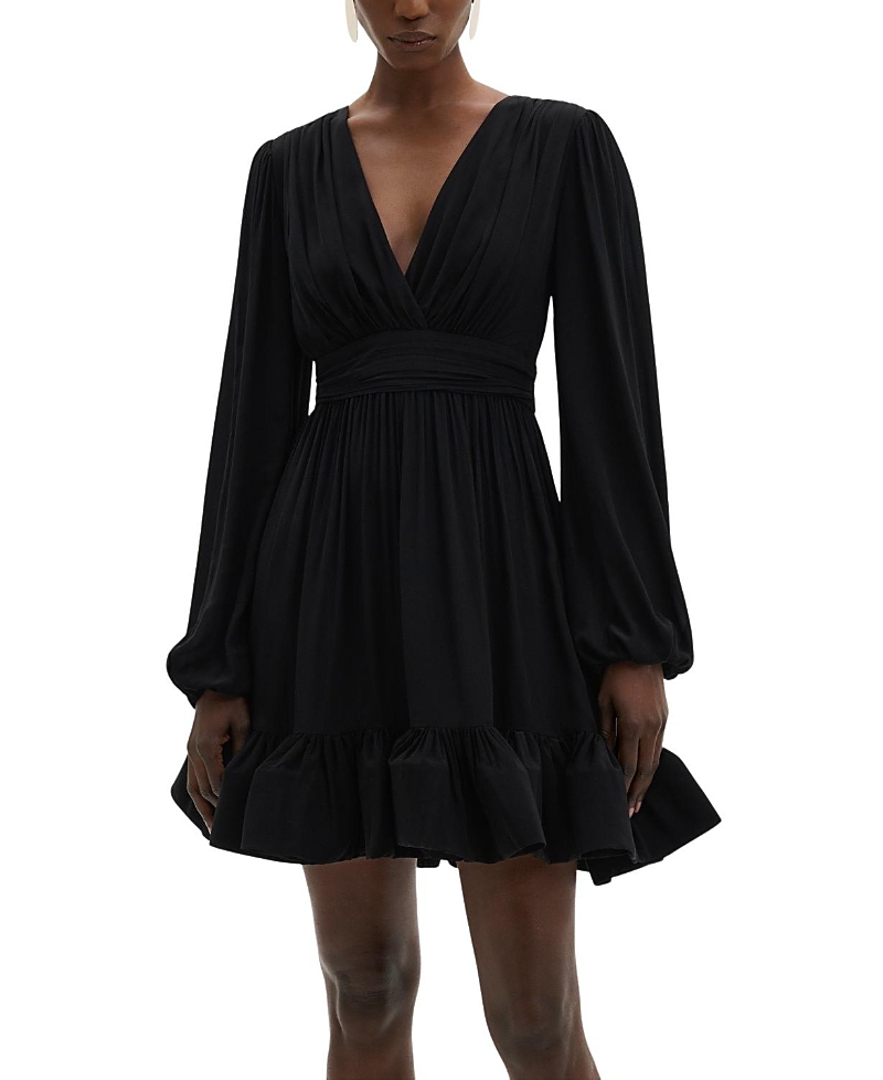 Malina Jadie V-Neck Ruffled Mini Dress