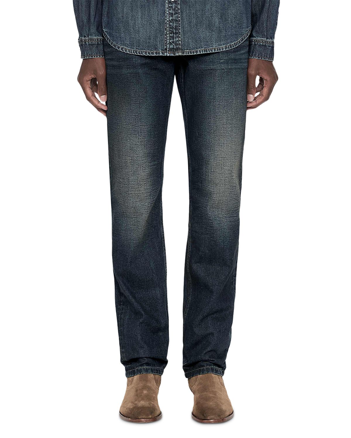 Allsaints Faded Cotton Slim Straight Fit Jeans
