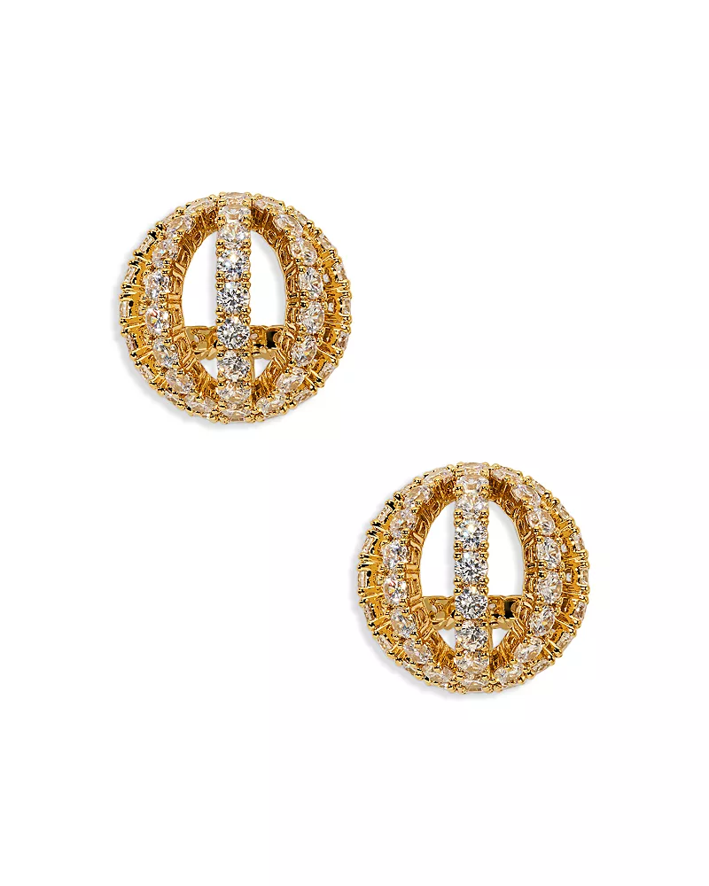 Nadri Muse Sphere Button Earrings