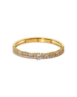 Nadri Twinnie Double Row Hinged Bangle Bracelet