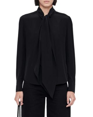 Iris Silk Tie Neck Shirt