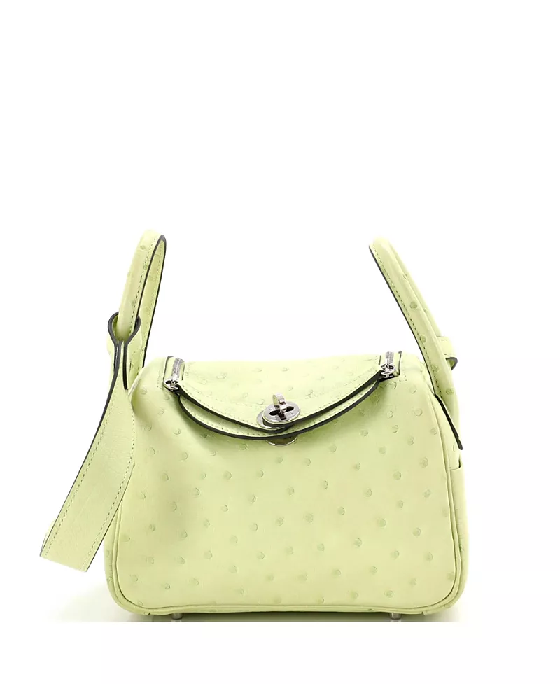 Pre-Owned HERMES Mini Lindy Ostrich Bag