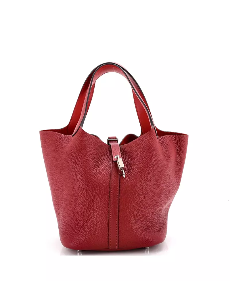 Pre-Owned HERMES Mini Eclat Picotin Lock Clemence Leather Top Handle Bag