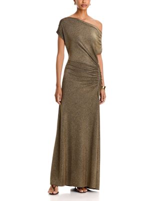Metallic One Shoulder Dress - Exclusive