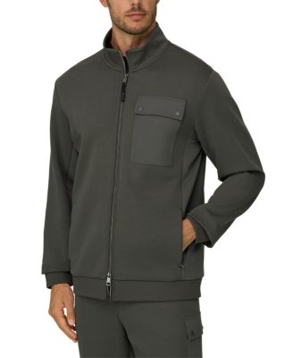 Boggi Milano Cotton Blend Scuba B Tech Full-Zip Sweatshirt