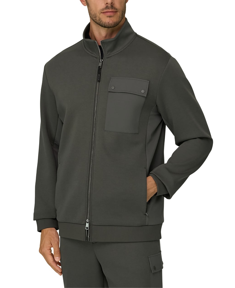 Boggi Milano Cotton Blend Scuba B Tech Full-Zip Sweatshirt