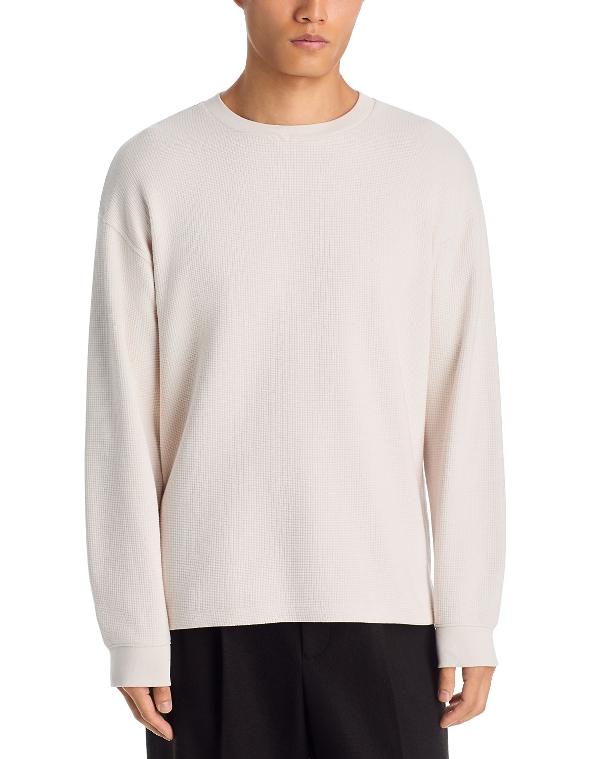 Frame Cotton Waffle Textured Long Sleeve Tee