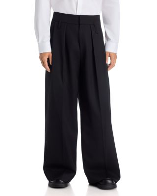 Relaxed Wide Leg Pleated Pants