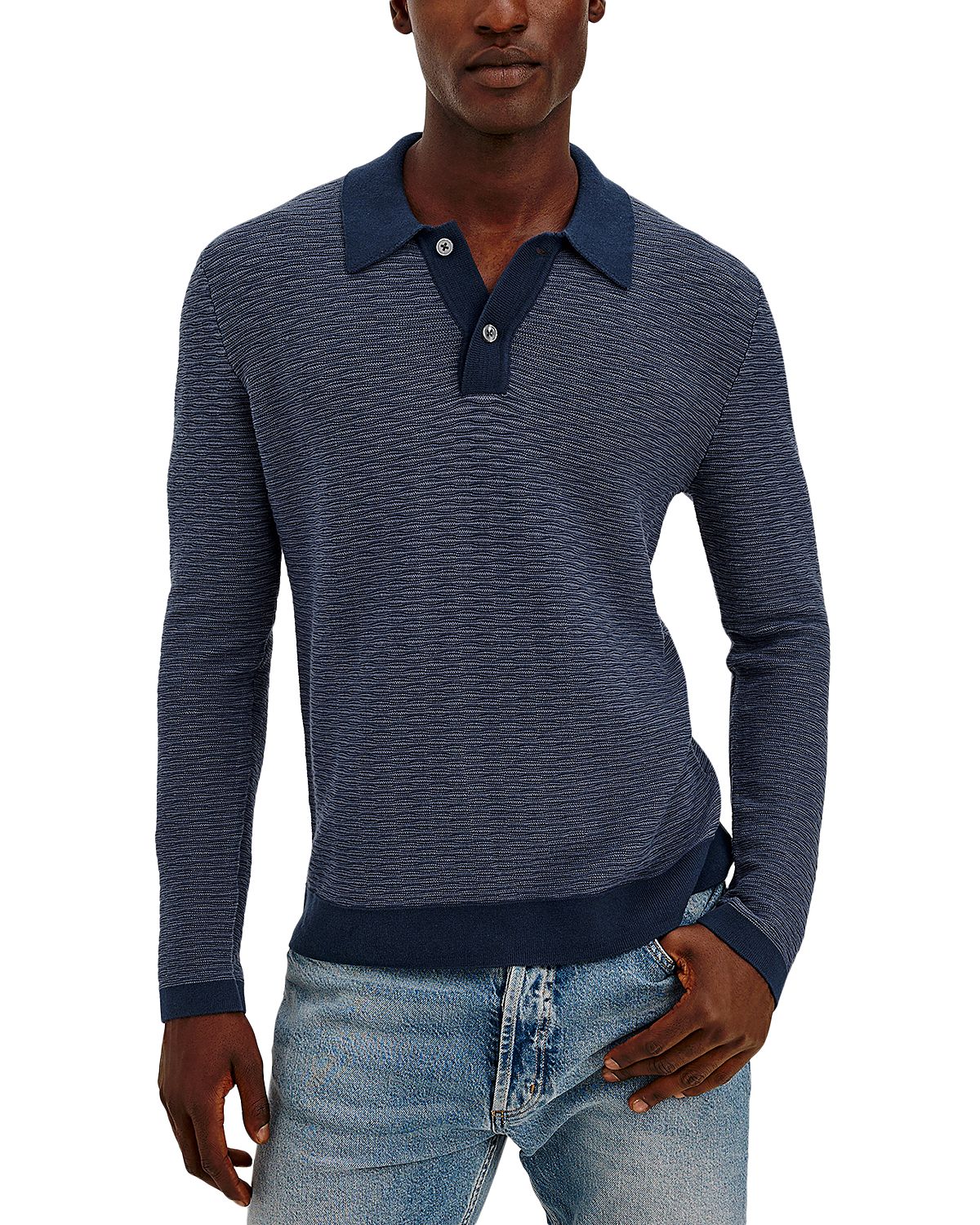 Rails Fulton Cotton Long Sleeve Sweater Polo