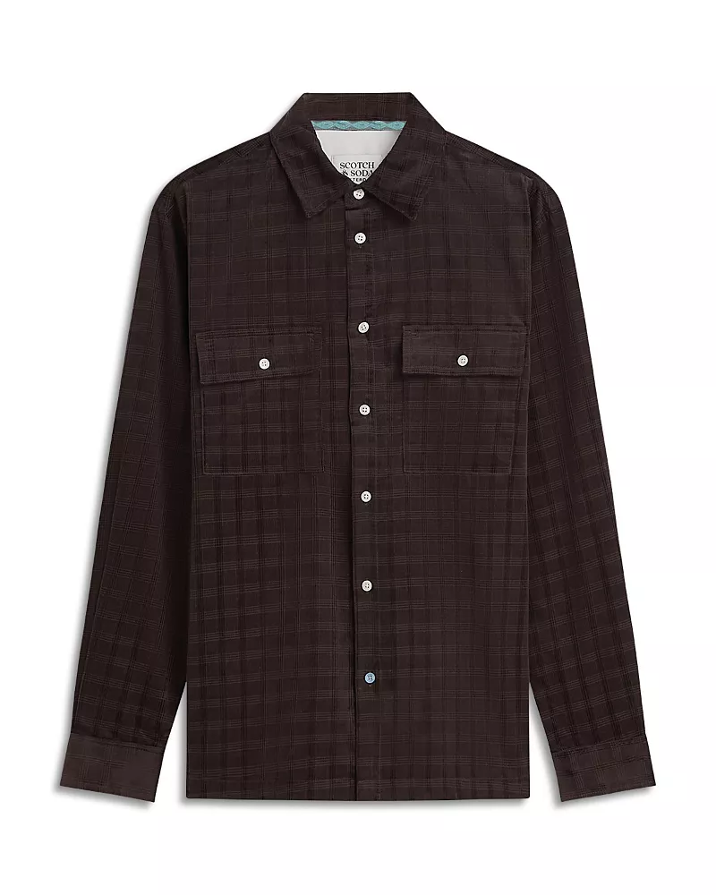 Scotch & Soda Corduroy Checked Relaxed Fit Shirt