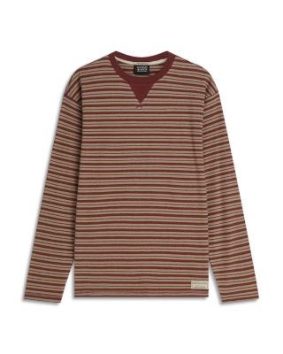 Textured Jacquard Stripe Long Sleeve Tee
