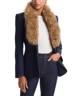 Monica Faux Fur Collar Blazer