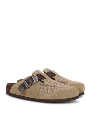 x Etro Women's Boston Suede Embroidered Mule Flats