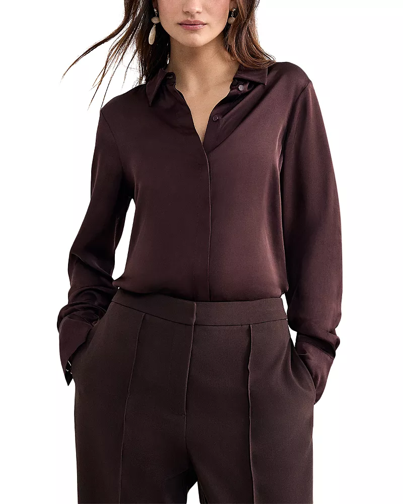 Phase Eight Novie Satin Button Up Shirt