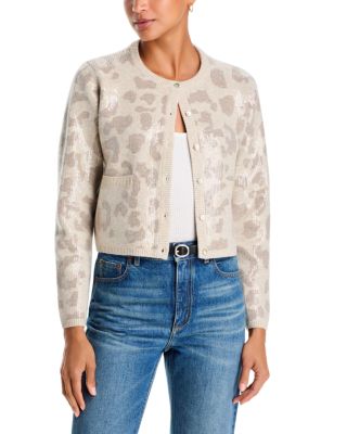 Clear Sequin Leopard Cardigan - Exclusive
