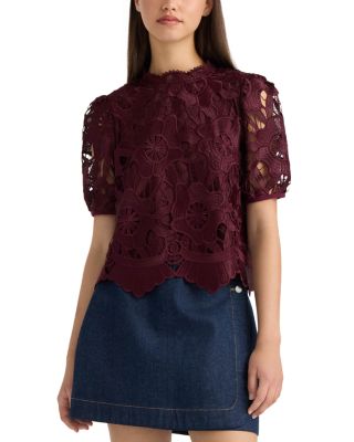 Floral Lace Mock Neck Top