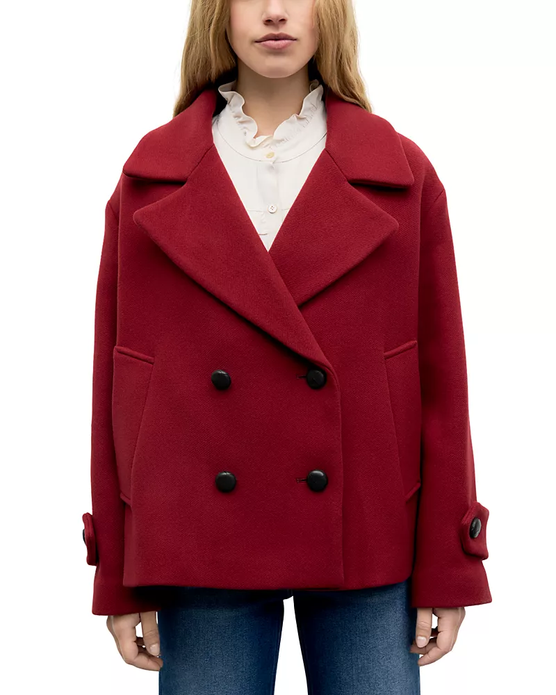 Gerard Darel Alla Wool Blend Oversized Collar Coat