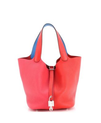 Mini Picotin Lock Clemence Leather Bucket Bag