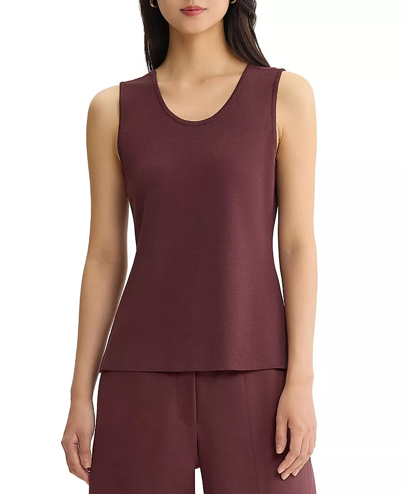 Misook Double Scoop Neck Mylana Knit Tank