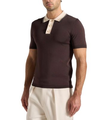 Roux Contrast Detail Luxe Knit Polo Shirt