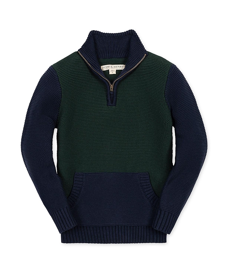 Hope & Henry Boys' Organic Half Zip Kanga Sweater - Little Kid