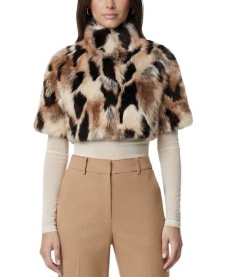  Faux Fur Fox Bolero with Short Sleeves