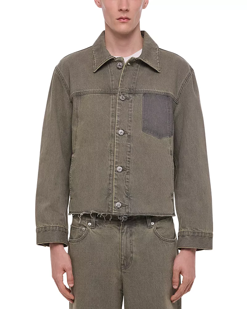 Helmut Lang Cotton Raw Hem Pocket Trucker Jacket
