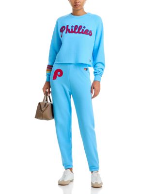 Phillies Rugby Stitch Graphic Cropped Crewneck Sweatshirt & Graphic Sweatpants