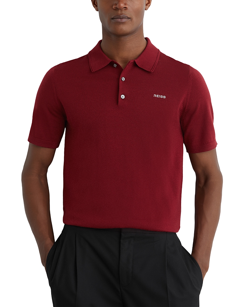 Reiss Albion Merino Wool Short Sleeve Polo Sweater