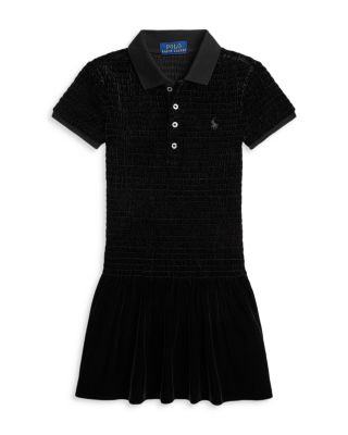 Girls' Smocked Velour Dress - Little Kid