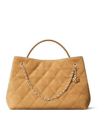 Fleming Small Quilted Suede Carryall