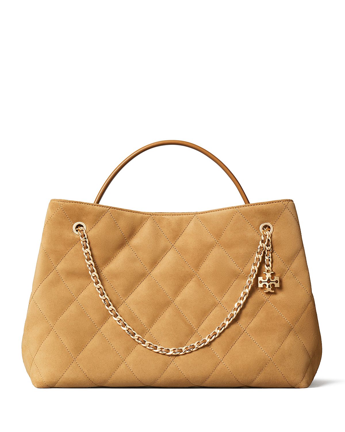 Tory Burch Fleming Small Quilted Suede Carryall