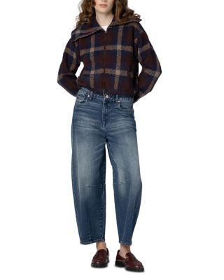 Plaid Funnel Collar Jacket - thumbnail 2