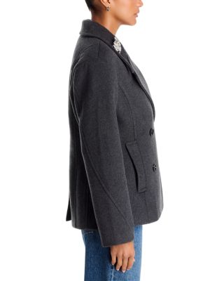 Embellished Hourglass Double Breasted Peacoat - Exclusive - thumbnail 5