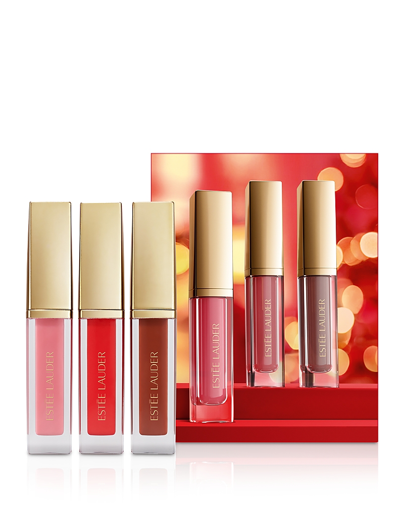 Estee Lauder Suite Kisses Glossy Pout Mini Lip Oil Trio Makeup Gift Set ($54 value)