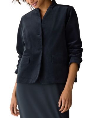 Cotton Stretch Corduroy High Collar Jacket