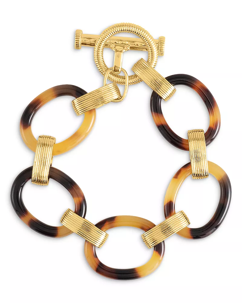 Anabel Aram Safari Tortoise Link Statement Bracelet